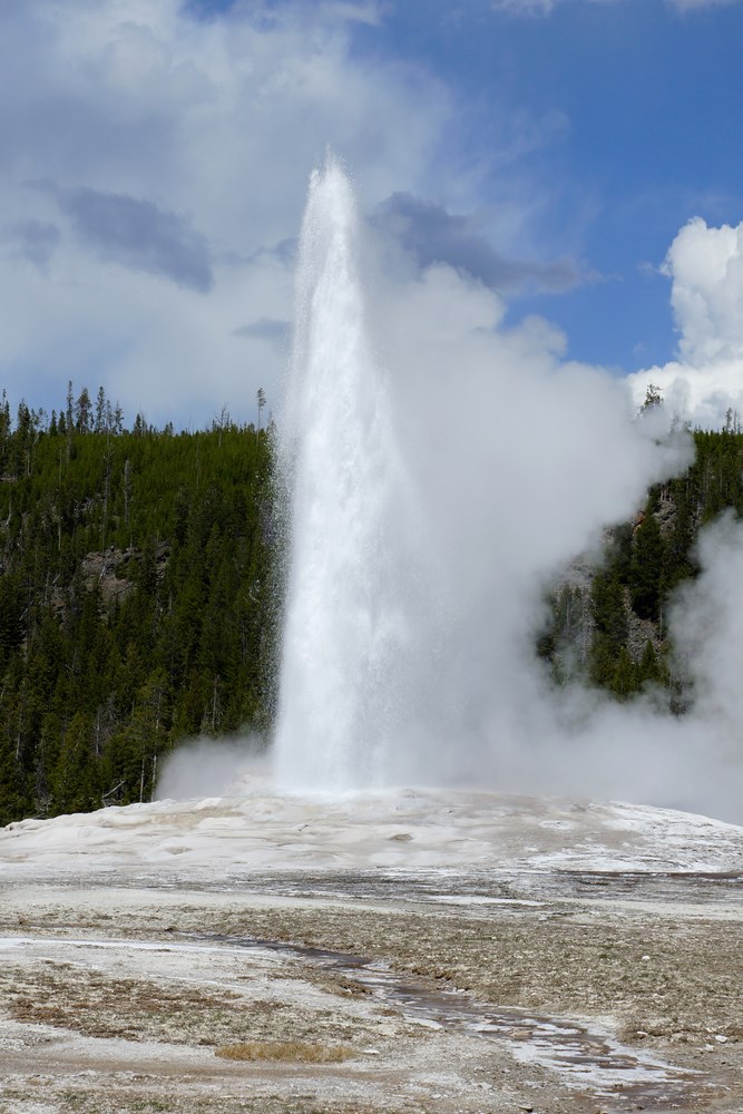 Le Old Faithful entre en éruption