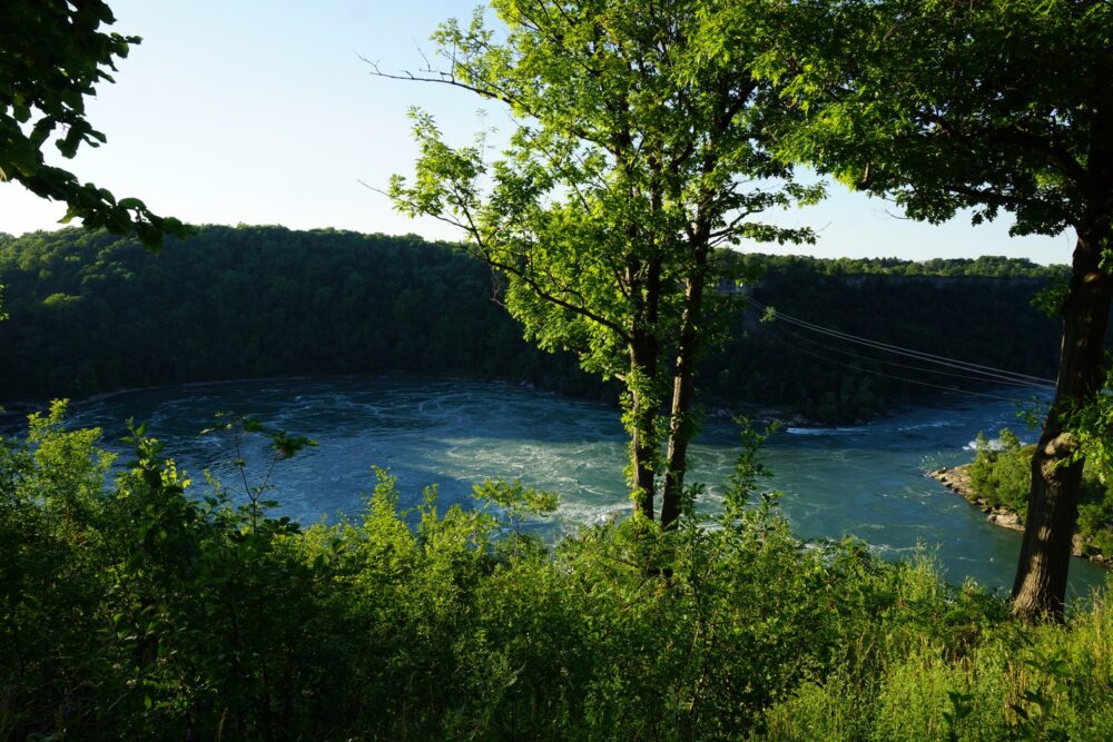 L'eau fait un tour dans cette piscine et repart de l'autre coté